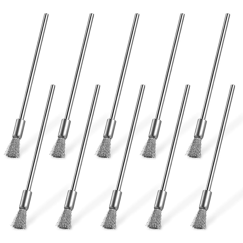 10 Pcs Wire Brush, Stainless Steel Extended Cleaning End Brushes Small Wire Brush Extended Pen Polishing Rotary Tools Ac