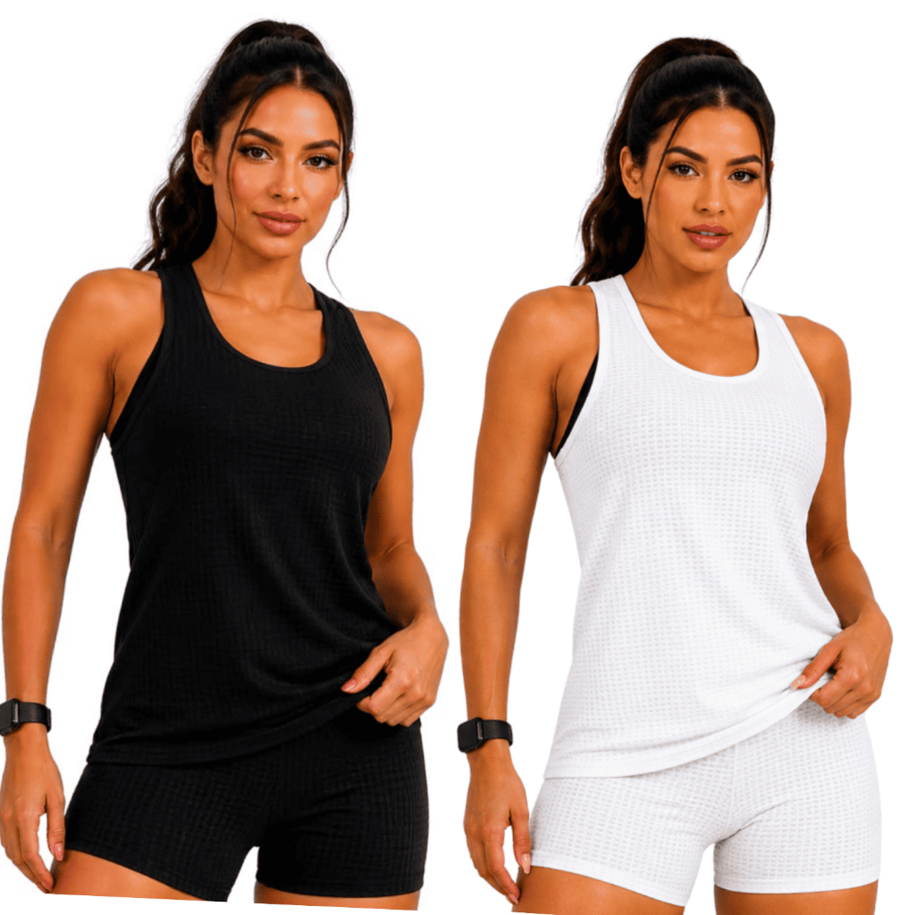 KIT 2 Blusas Regata Feminina Dry Fit Academia Corrida Yoga Regata Academia Feminina Básica Confortável Treino
