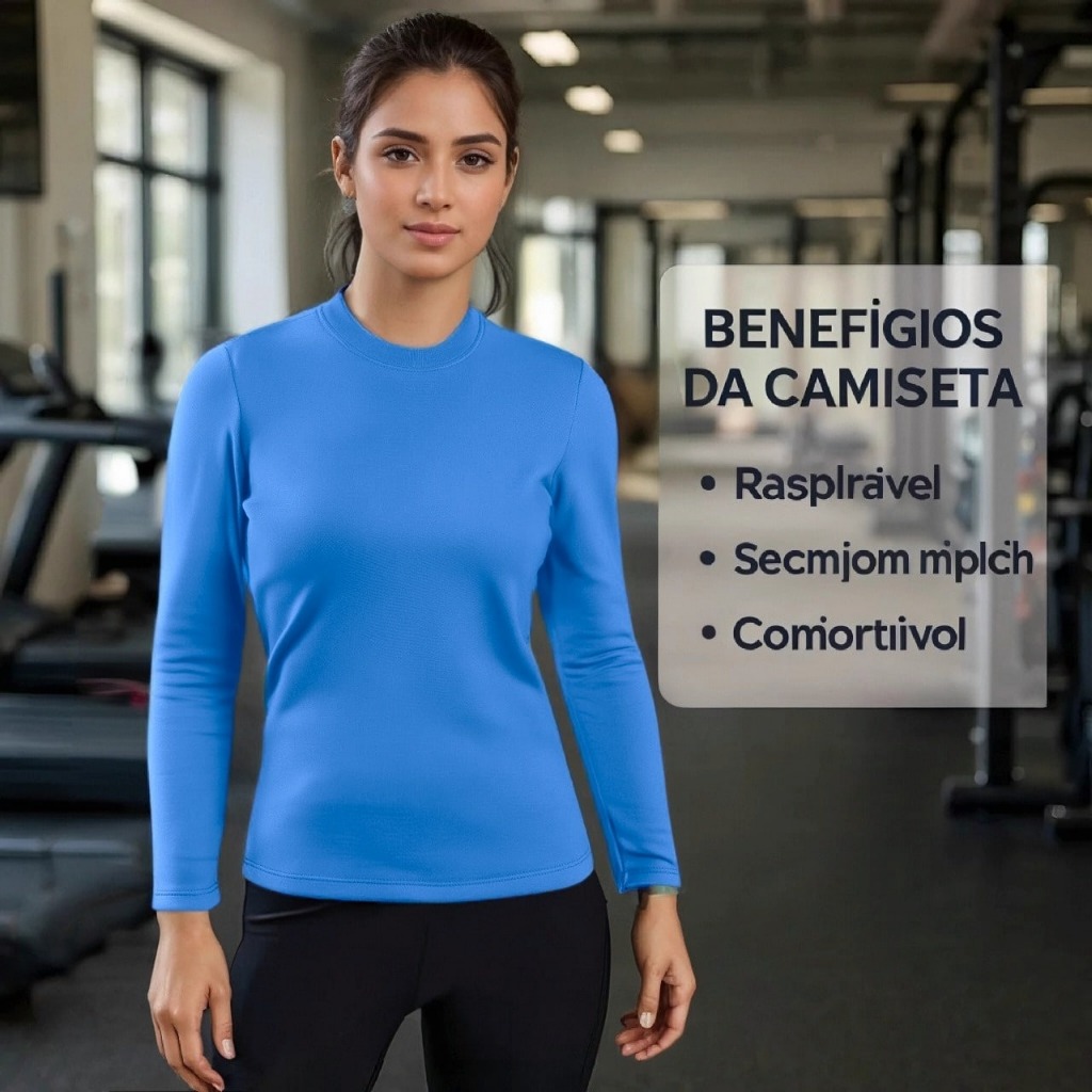 Camiseta Jana Modas Esportiva Dry Fit Feminina Corrida Academia Manga Longa Corrida Yoga Caminhada