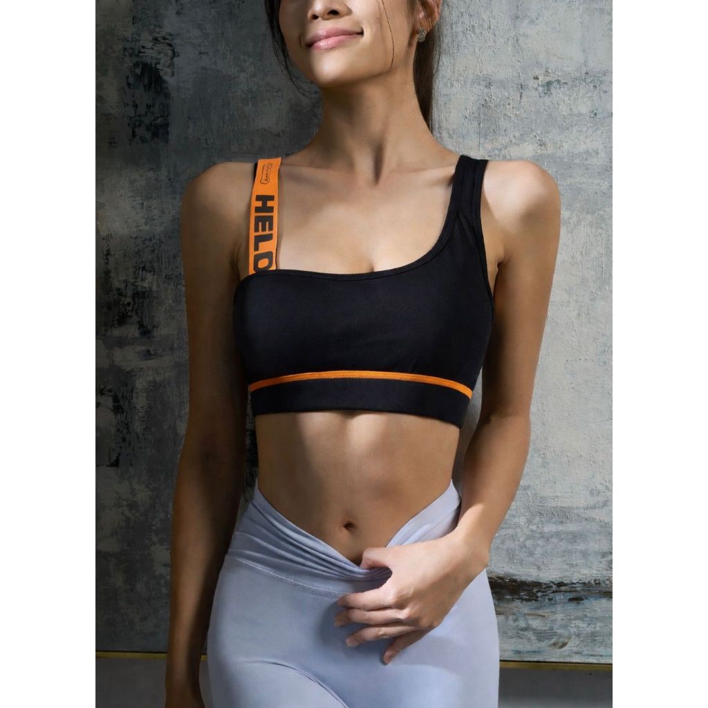 Nova alça de ombro oblíqua de alta resistência sutiã de ioga fitness esportes correndo à prova de choque colete bonito f