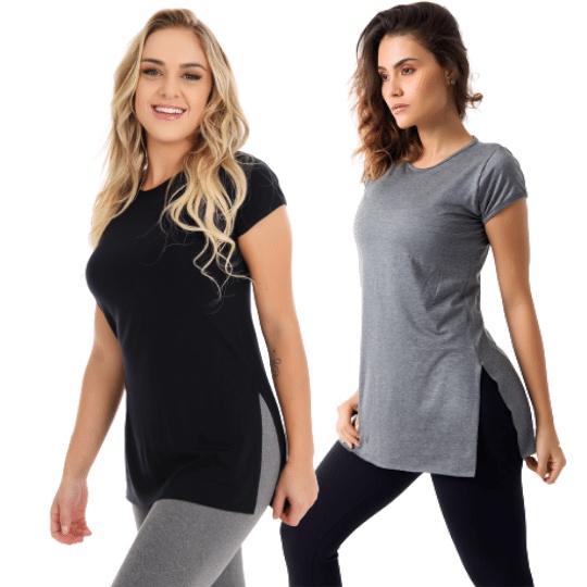 KIT 2 BLUSAS VEST LEG ACADEMIA FITNESS CASUAL MULHER PILATES YOGA