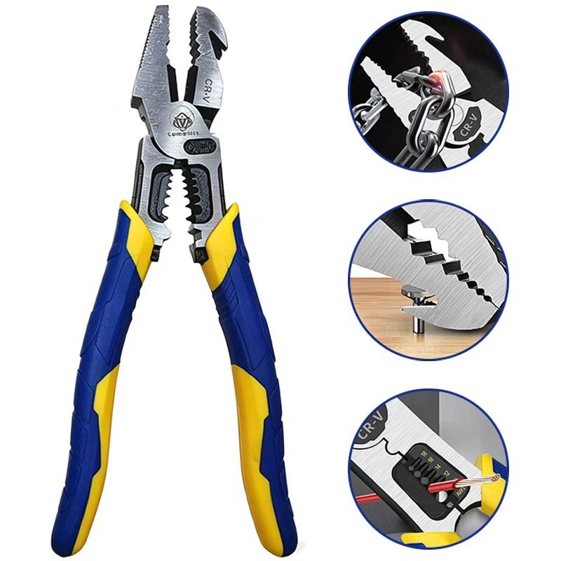 Alicate de combinação multifuncional‌, Extractor de prego, Alicates, Ferramenta de Crimpagem, Corte Descascador de fio
