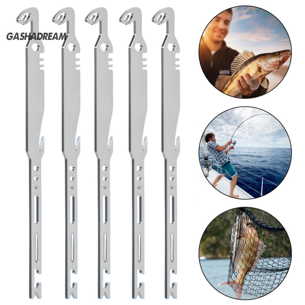 Stainless Steel Hook Extractor Fishing Removal Device 1/2 Pcs 6-in-1 Multi Tool Remover Knot Tying Lead Fish for Freshwa