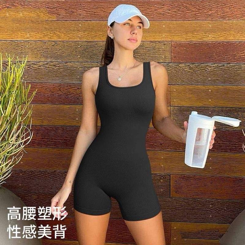 High Elastic Quick-Drying Fitness Jumpsuit Breathable Beauty Back One-Piece Hip Lifting Yoga Tights Sportswear Gezk