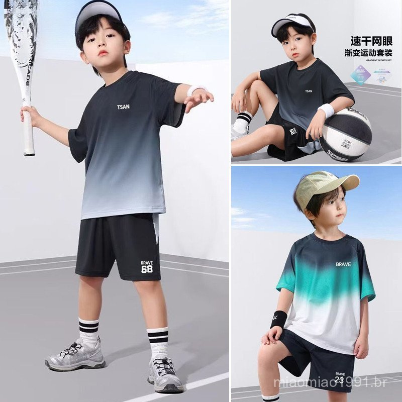 3-14 years Summer Boys Suit Kid Basketball Uniform Quick-Drying Short-Sleeved Top Boy Shorts Sports Suit kid suit boy se