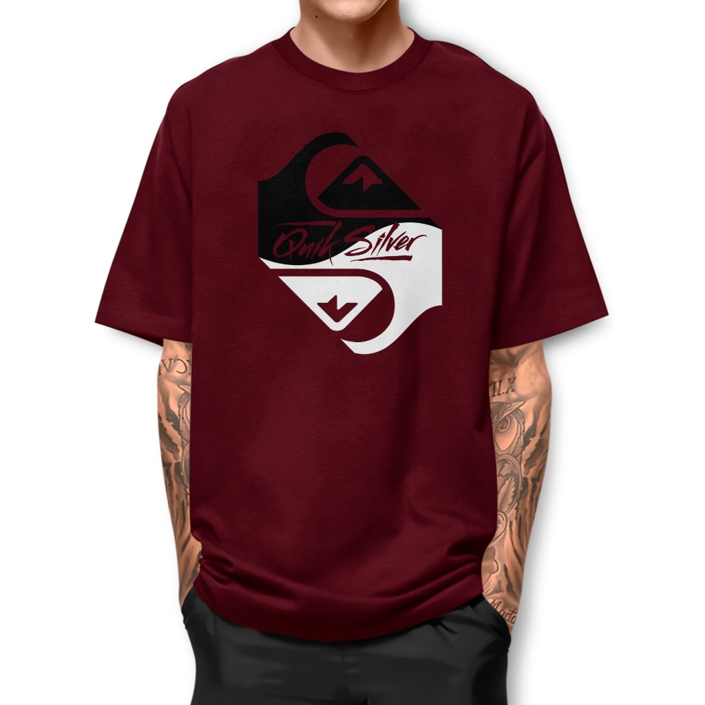 Camiseta QUICK YING YANG Camisa estilo casual Manga Curta fio 30.1