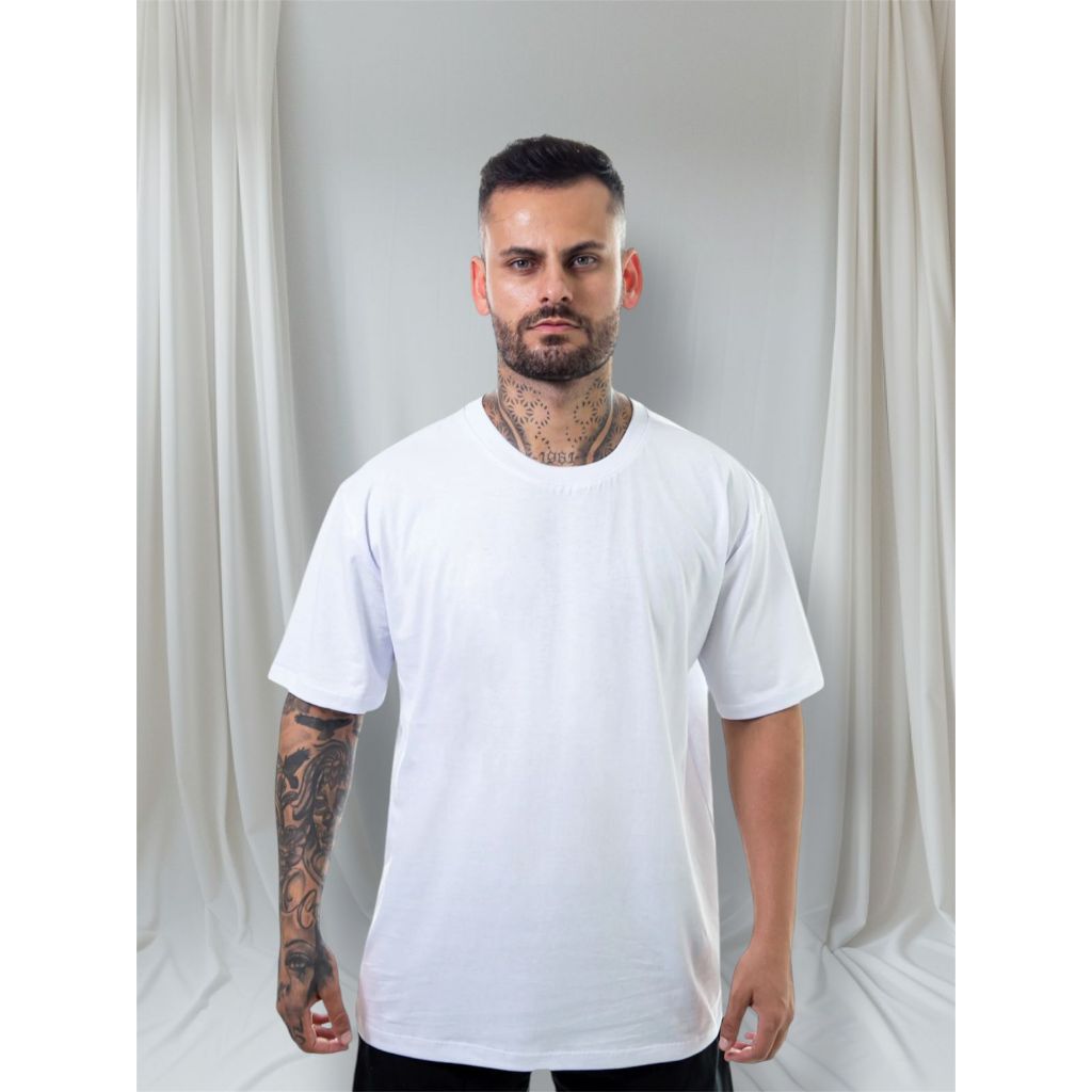 Camiseta Larga Streetwear Oversized Básica Gym Tradicional Algodao Premium