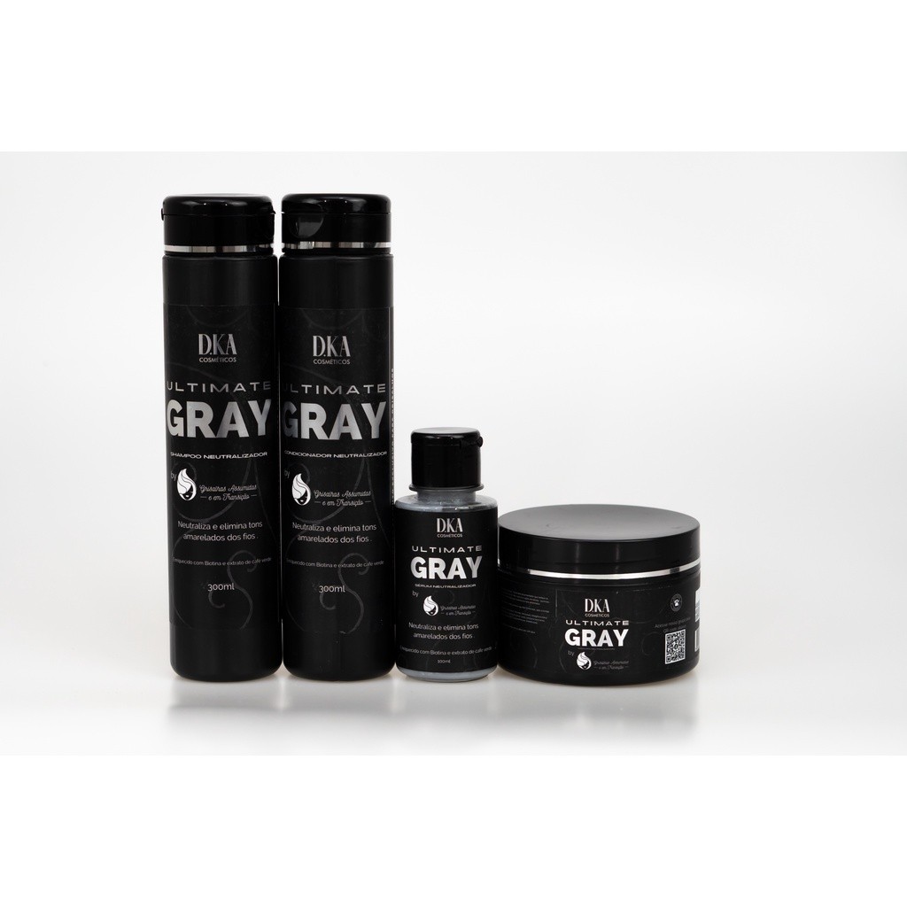 Kit Cabelos Grisalhos - Ultimate Gray - D.KA Cosméticos - Shampoo + Condicionador + Máscara + Sérum