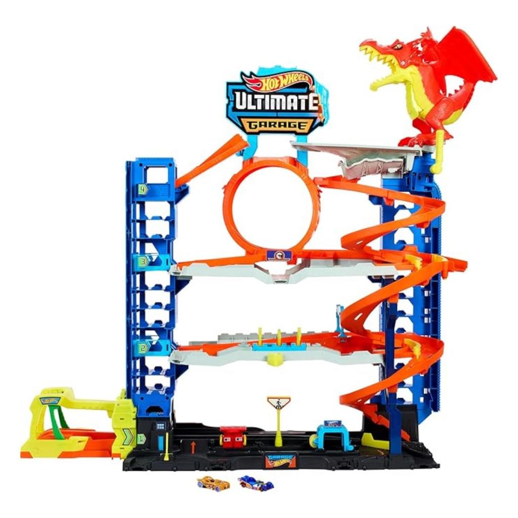 Hot Wheels City Pista Ultimate Garage Dragão HKX48 com Elevador e Dragão Interativo