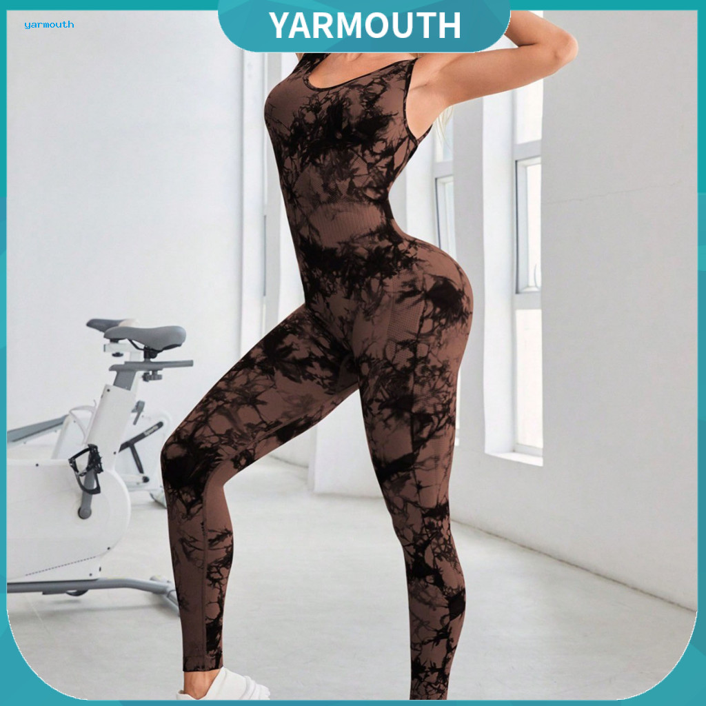 Sports Jumpsuit Women Tie-dye Women’s Sport Yoga Outfit Moisture Wicking Butt-lifted Skinny Jogging Running Athletic W