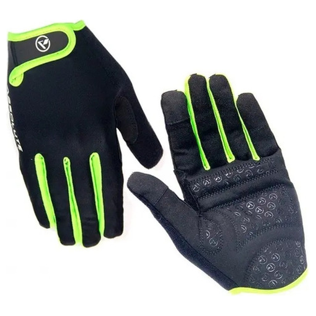 Luva Absolute Outfit Nero Dedo Longo Preto Verde GG Touch Screen