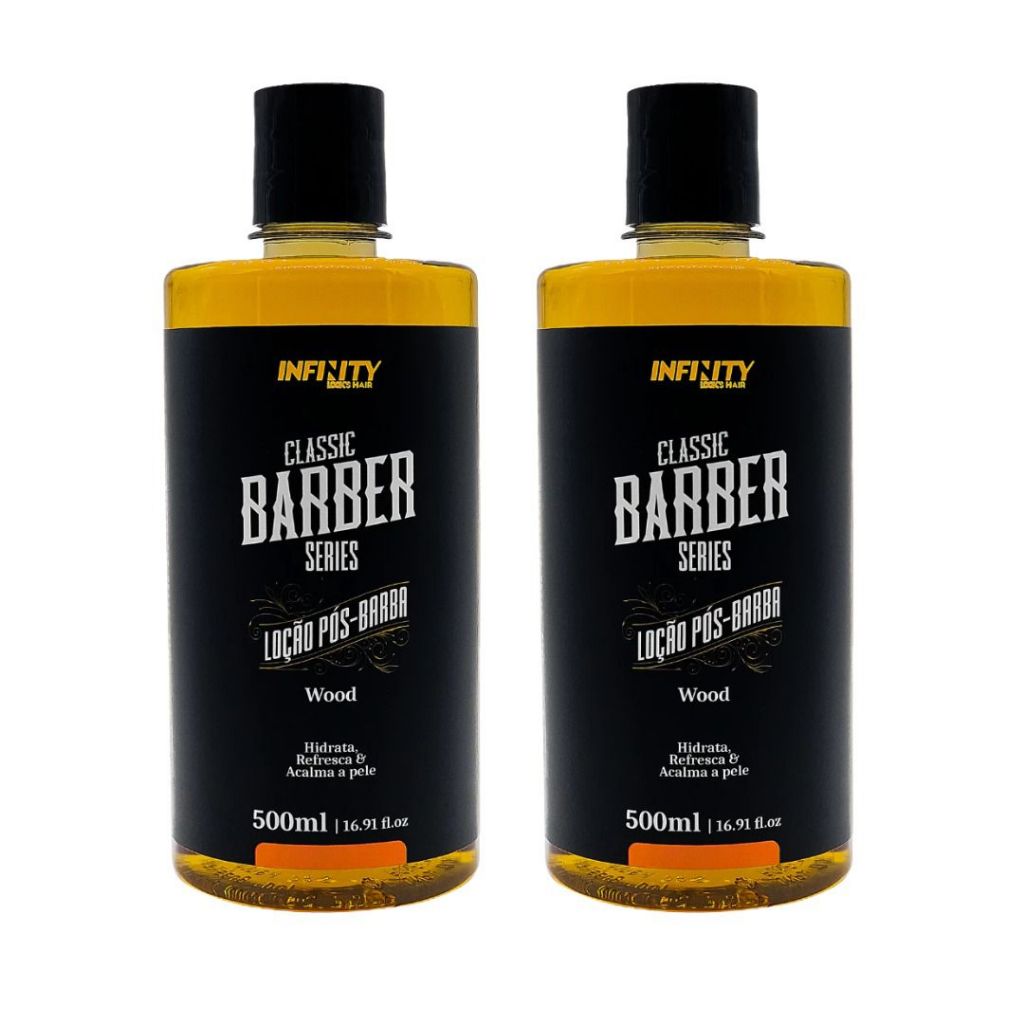 kit 2x Loção Pós-Barba Wood 500ml INFINITY LOOKS HAIR - Envio Imediato
