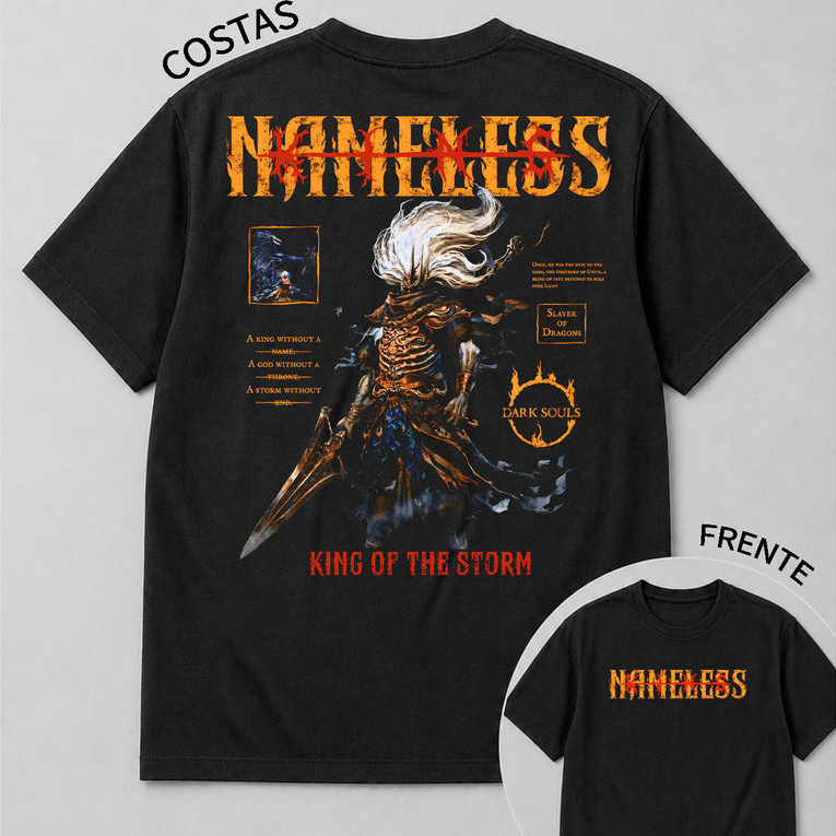 Camiseta Dark Souls 3 Nameless King Rei Sem Nome 100% Algodão Unissex Gamer