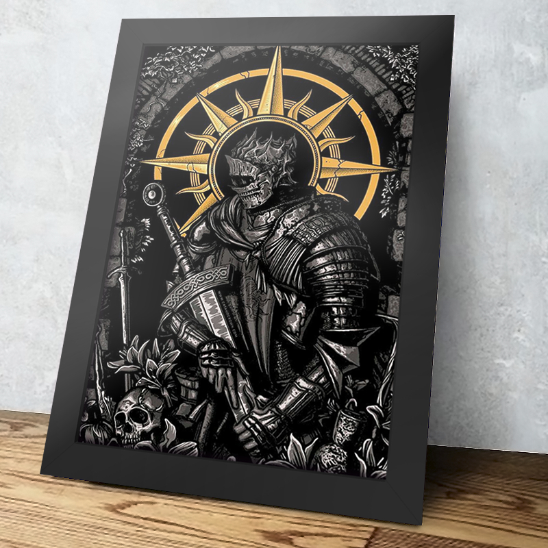 Placa Decorativa Quadro Dark Souls, Jogos, Geek, RPG, Games - A4 MDF