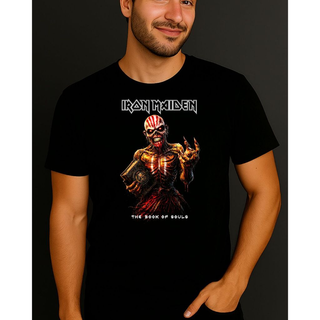 Camiseta Iron Maiden Banda Rock Metal The Book of Souls 100% Algodão Unissex