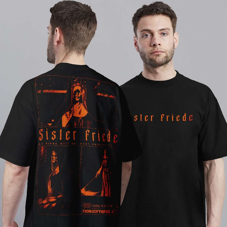 Camiseta Oversized Sister Friede Dark Souls 3 RPG Oversized  Unissex T-shirt Inverno