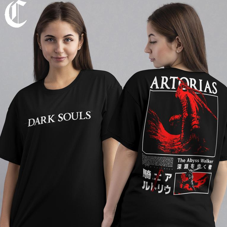 Camiseta Oversized Dark Souls Artorias Soulslike Abyss Walker 100% Algodão Unissex Plus Size Gamer