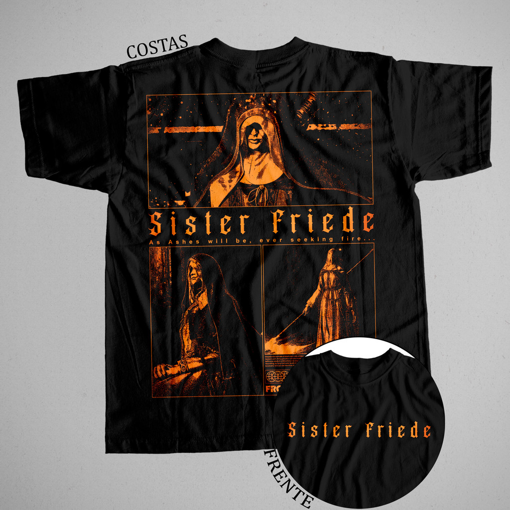 Camiseta Sister Friede Dark Souls 3 Fio 26.1 100% Algodão Plus Size Unissex T-shirt Camisa Inverno