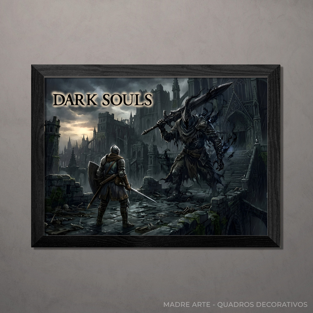 Quadro Decorativo Dark Souls Game A4 Com Vidro