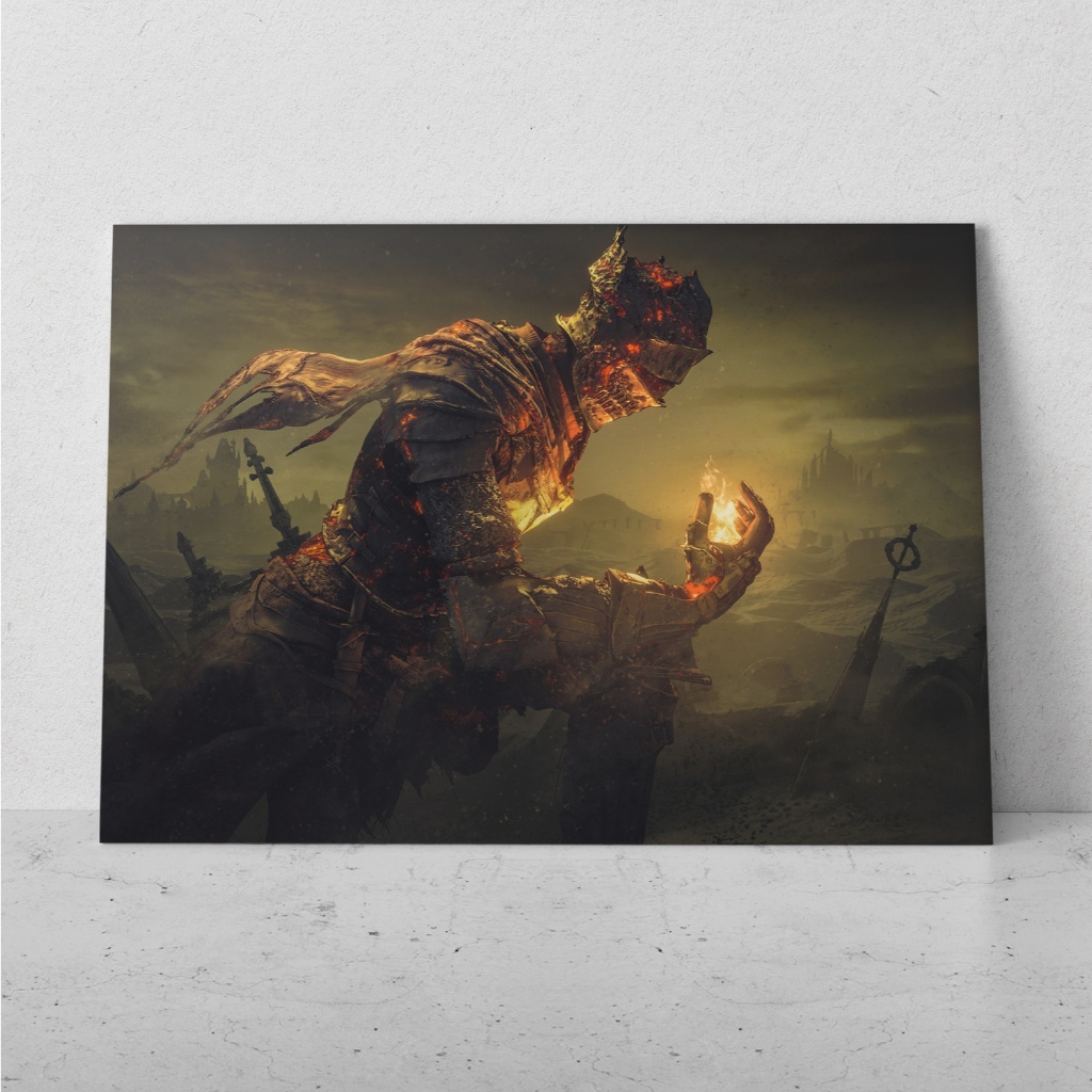 Placa Decorativa MDF Grande Dark Souls Quadro Gamer Decoração & parede