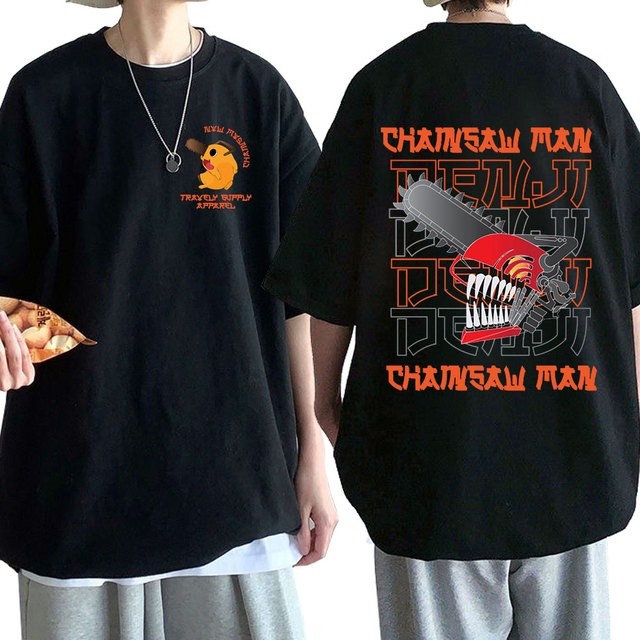 Camiseta Masculina Denji e Pochita Chainsaw Man - Camisa de Malha 100% Algodão - Envio Imediato - Polar Clothing Store