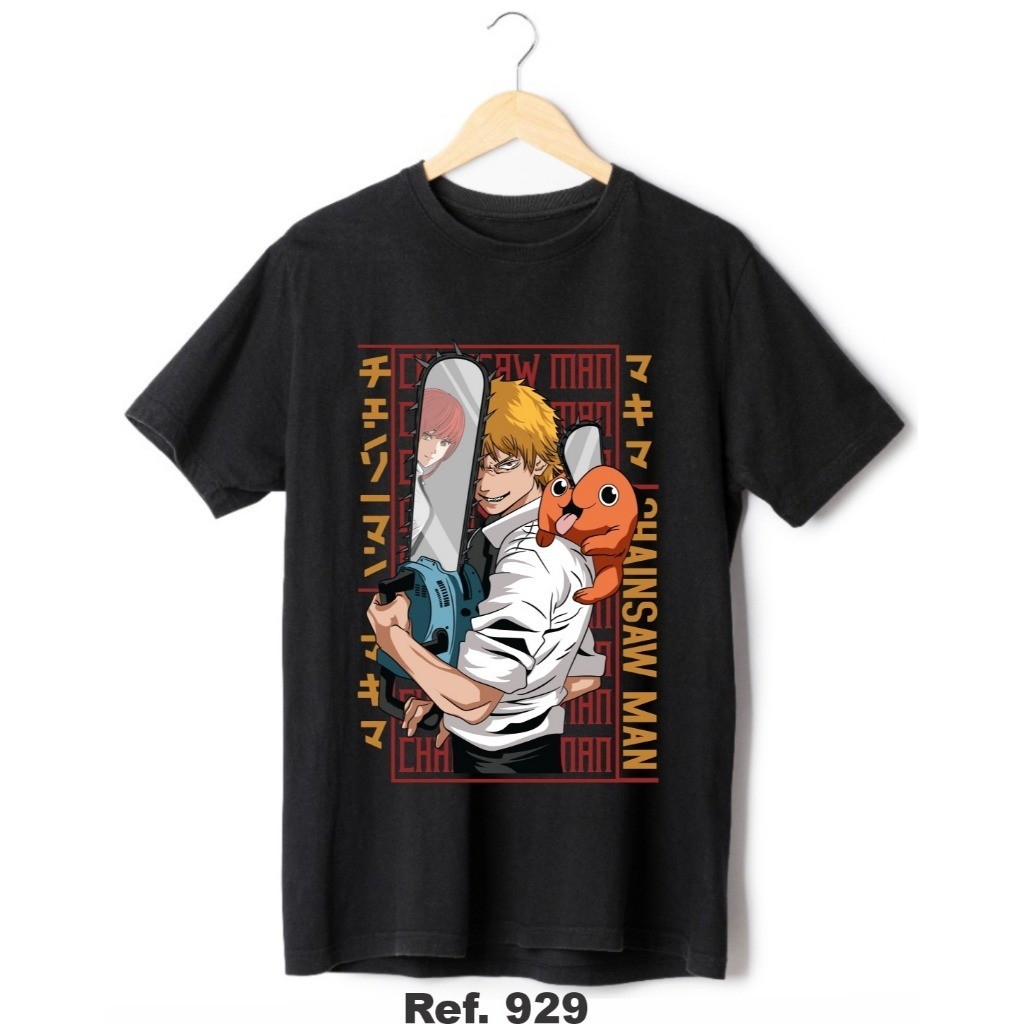Camiseta Estampa Geek Anime Chainsaw Man Denji - Camisa de Malha 100% Algodão - Envio Imediato - Polar Clothing Store