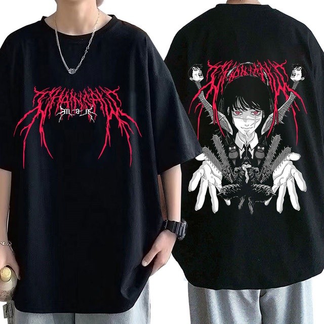 Camiseta Anime Chainsaw Man Indie Moda Streetwear - Camisa de Malha 100% Algodão - Envio Imediato - Polar Clothing Store