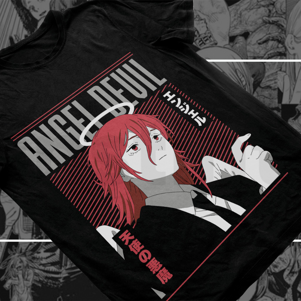 Camiseta Estampa Angel Devil Blusa Chainsaw Man - Camisa de Malha 100% Algodão - Envio Imediato - Polar Clothing Store