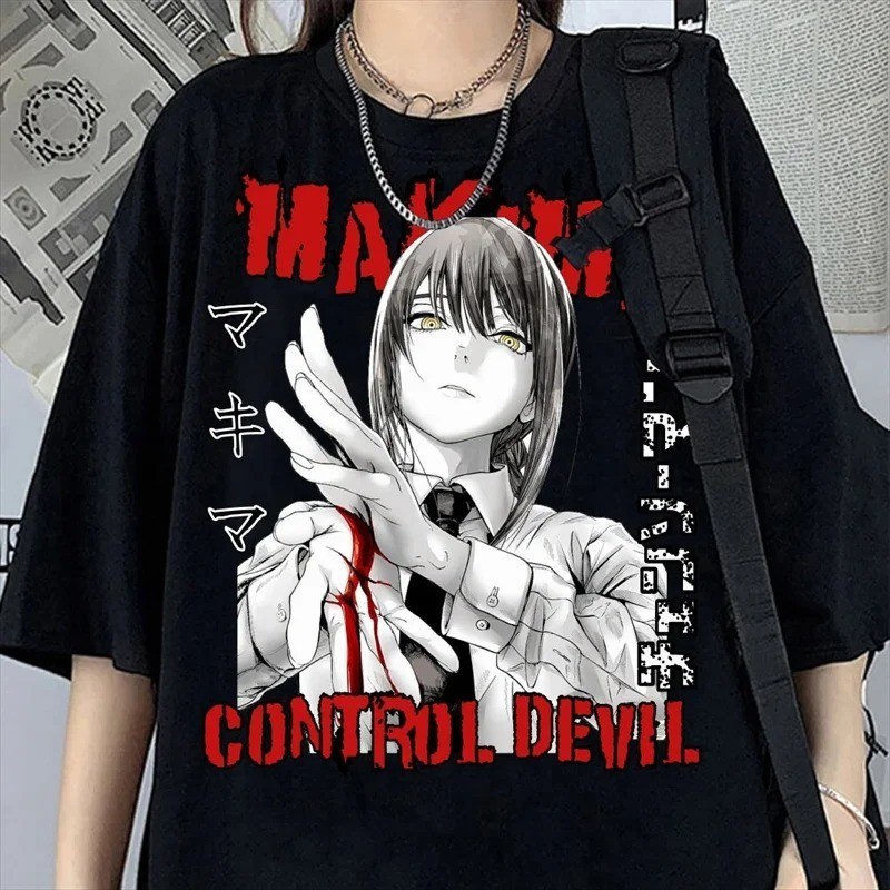 Camiseta Estampa Makima Control Devil Chainsaw Man -Camisa de Malha 100% Algodão - Envio Imediato - Polar Clothing Store