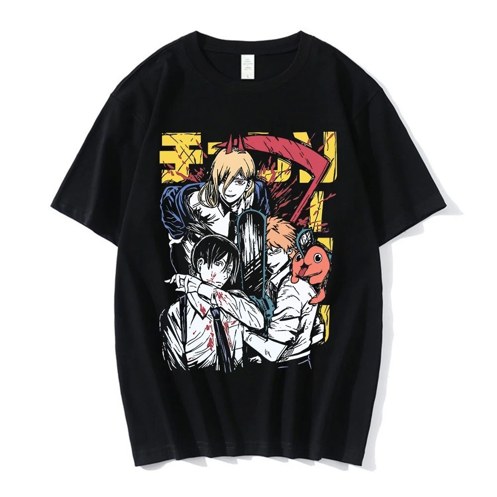 Camiseta Estampa Chainsaw Man  Manga Streetwear - Camisa de Malha 100% Algodão - Envio Imediato - Polar Clothing Store