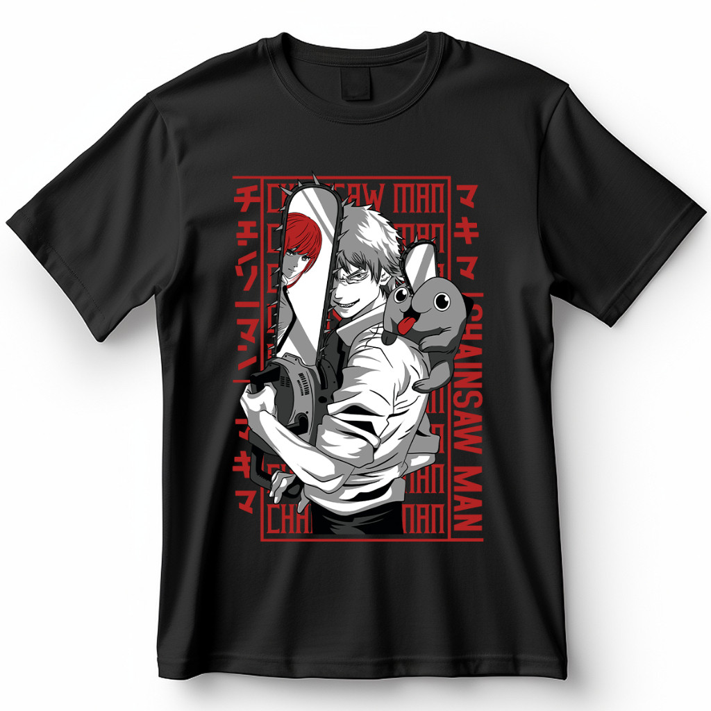 Camiseta Estampa Denji Chainsaw Man Anime - Camisa de Malha 100% Algodão - Envio Imediato - Polar Clothing Store