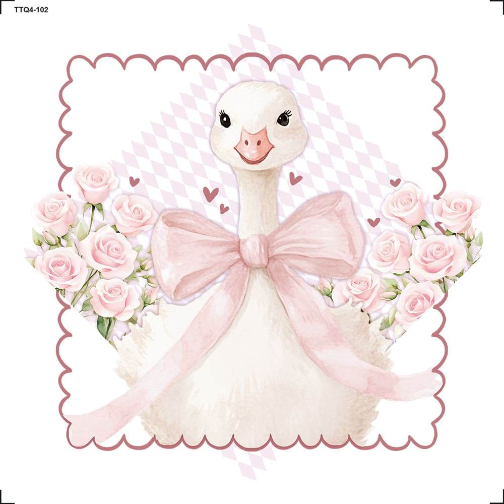 Transfer Têxtil Litoarte 13,5x13,5cm TTQ4-102 Goose Rosa