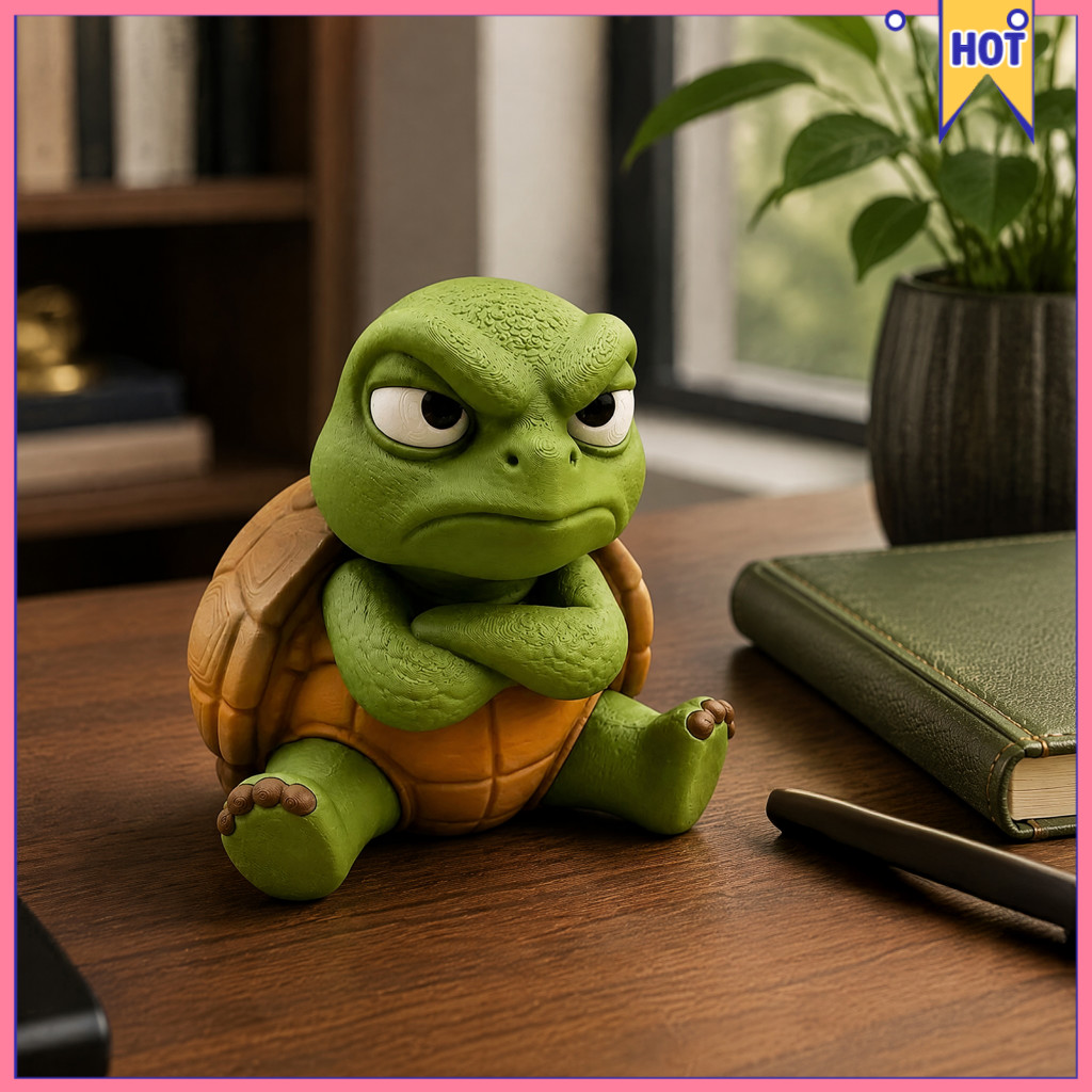 3d Printed Funny Angry Figurines – Grumpy Turtle Gorilla Dachshund Hippo Goose Frog Desk Decor for Stress Relief Offic