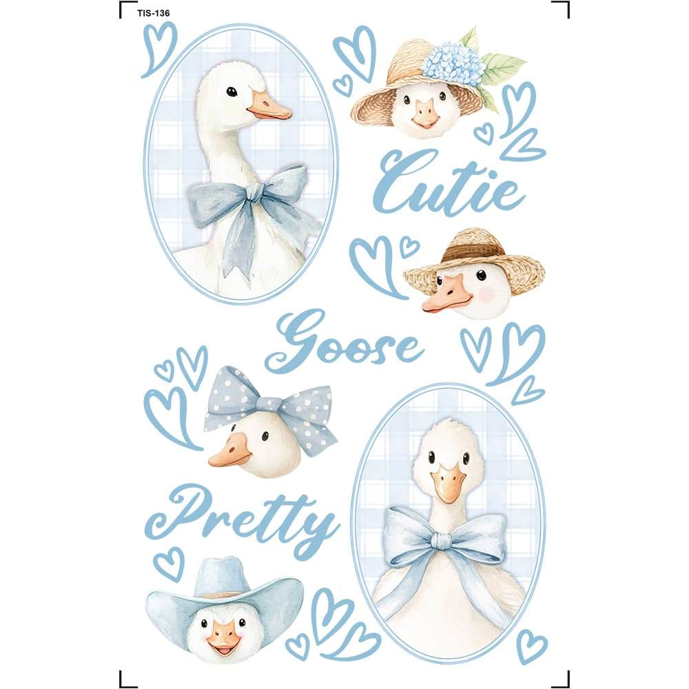 Transfer Litoarte 9,8x15cm TIS-136 Cutie Goose Azul
