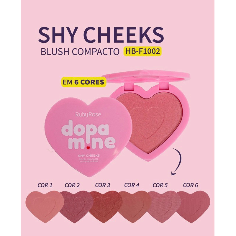 Dopamine Shy Cheeks Blush Compacto Ruby Rose 5.6g