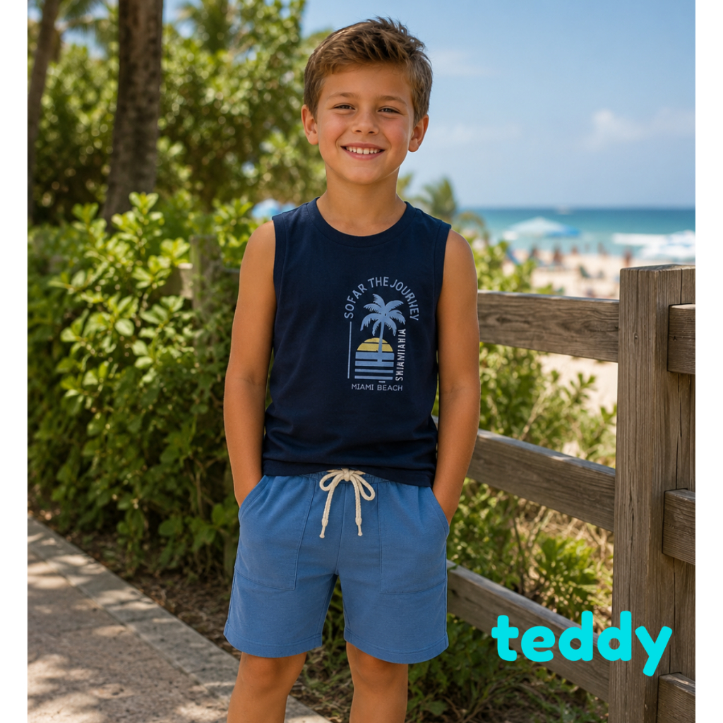 Conjunto Verão Infantil Menino Teddy Tamanhos 6 ao 12 18484