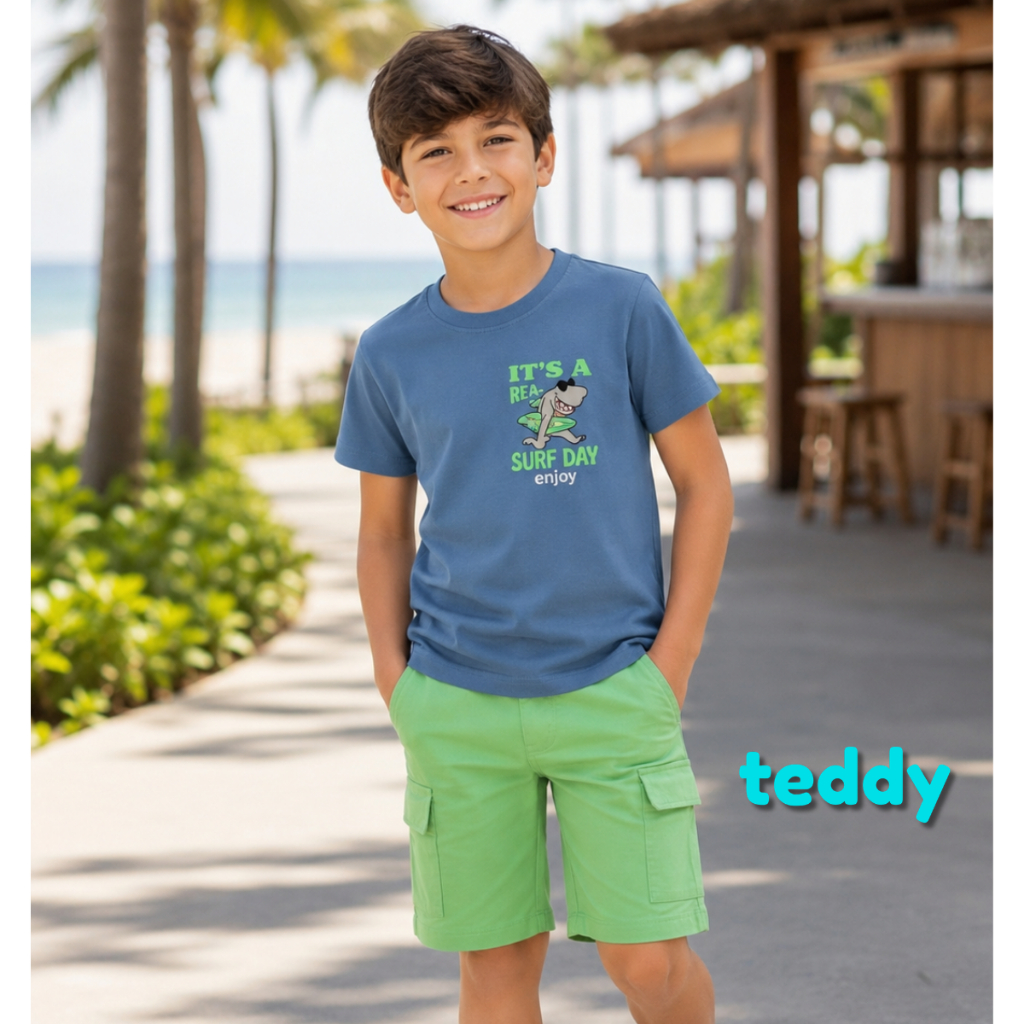 Conjunto Verão Infantil Menino Teddy Tamanhos 4 ao 8 18468