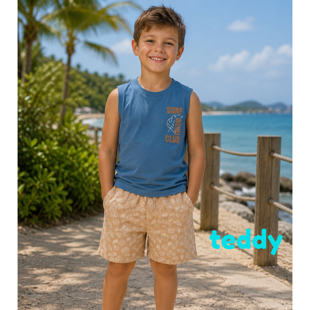 Conjunto Verão Infantil Menino Teddy Tamanhos 4 ao 8 18472