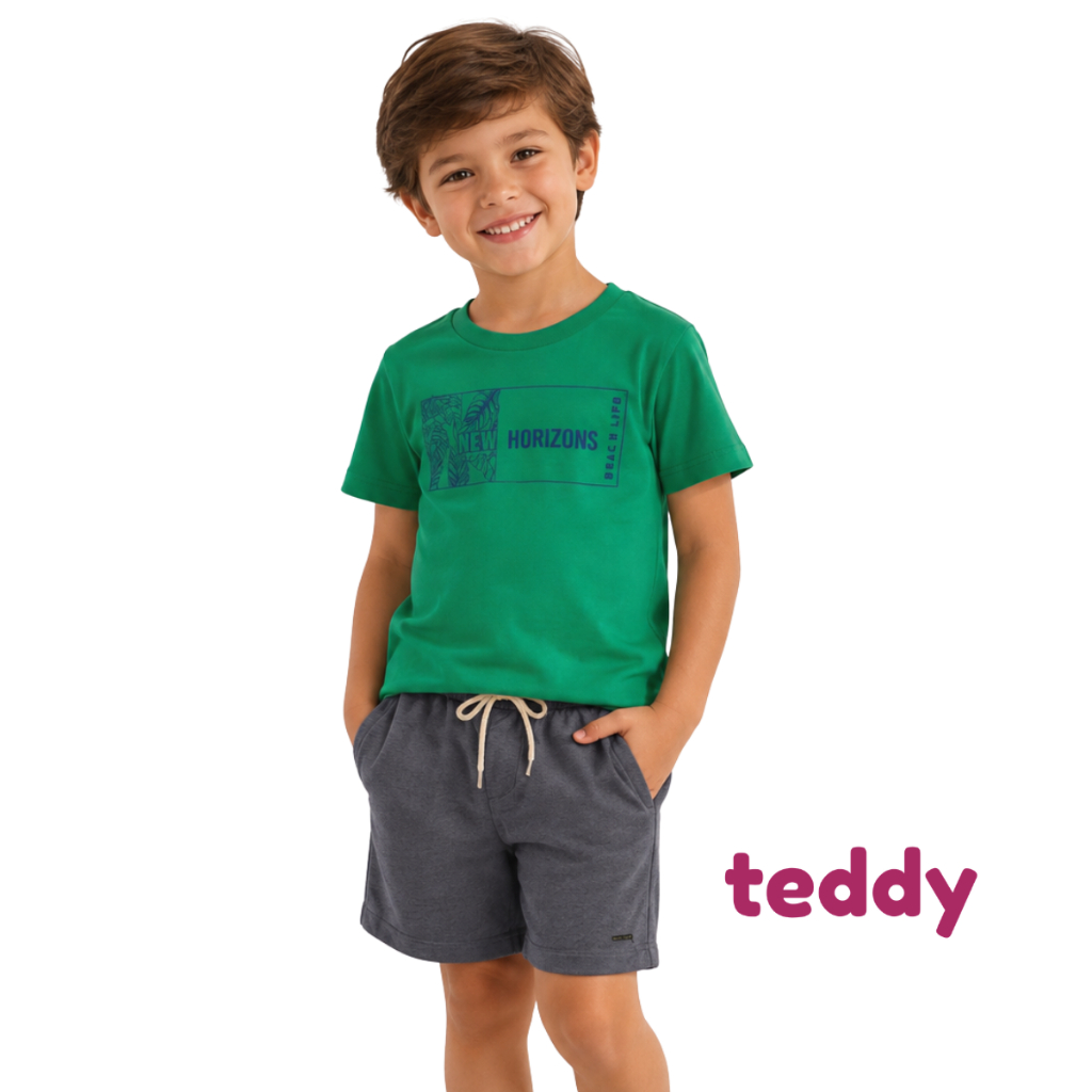 Conjunto Verão Infantil Menino Teddy Tamanhos 6 ao 10 18490