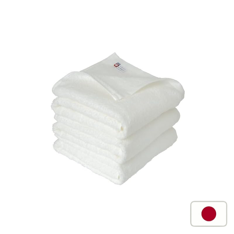 OruTa Imabari Towel Bath Towel Set of 3 Lightweight Quick-Dry Made in Japan Natural 65x120cm 100% Cotton WhiteFrom Japan