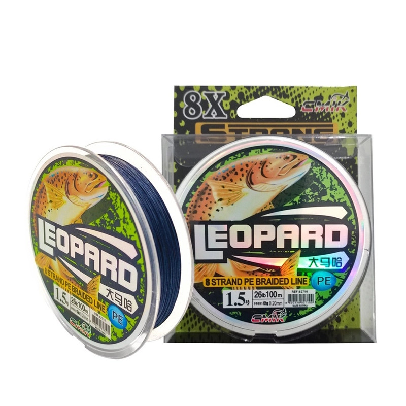 LINHA DE PESCA MULTIFILAMENTO CMIK LEOPARD 8X 0.60MM - 143LB(65KG) - 100M - CINZA