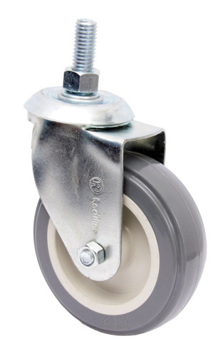 (12pçs) Rodizio Girat. Rosca Parafuso 4pol. R412 Bp Pvc Anti Risco 65kg P/ Roda