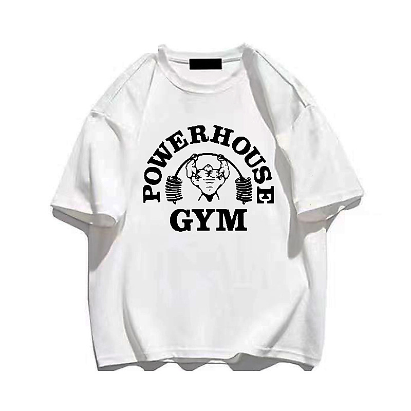 Camisetas Estampada Oversized Roupas Casual Gym Tees  Esportivas Verão Treino Academia Maromba