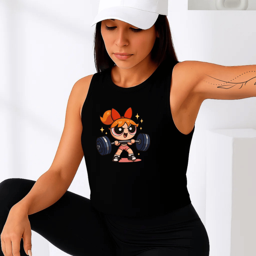 Regata Feminina Estampada Florzinha Algodão 100% Premium Academia Fitness Treino GYM Casual Básica Verão