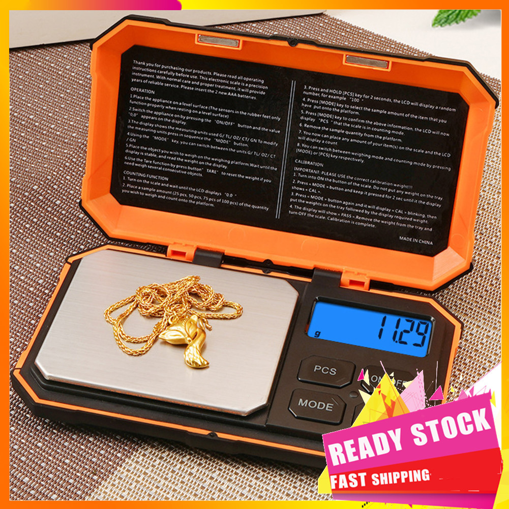 Gfgfgfgg Mini balança de cozinha de precisão, 500g/0,01g, joias, display LCD eletrônico portátil, alta grama para