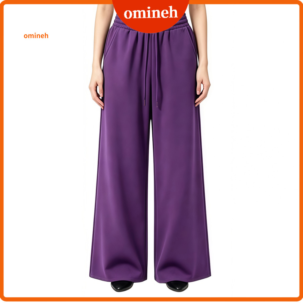 Warm Thermal Sweatpants Wrinkle Resistant Pants Women’s Wide Leg for Fall Winter Loose Fit Straight Trousers with Draw