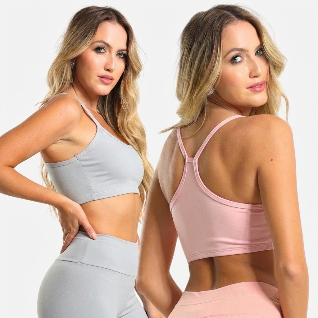 Kit 2 Top Fitness Alcinha Feminino Academia Nadador