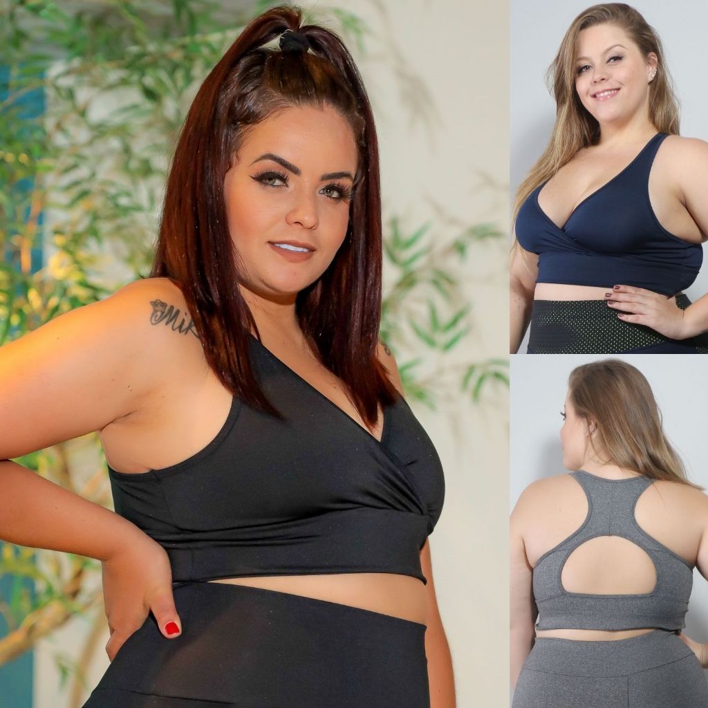 Top Cropped Fitness Plus Size Feminino - Conforto e Estilo para Seu Treino