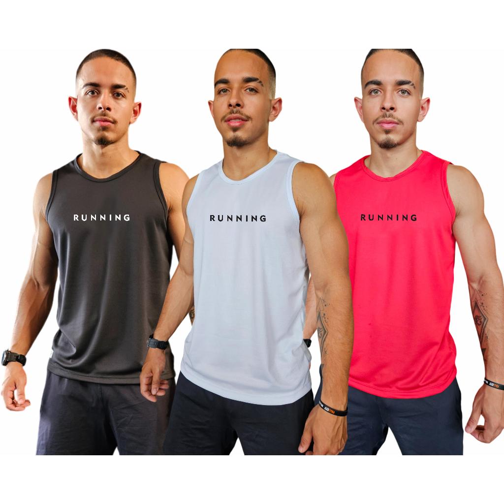 KIT 03 REGATAS DRYFIT 'RUNNING' - TOP - ACADEMIA - TREINO - ESPORTES