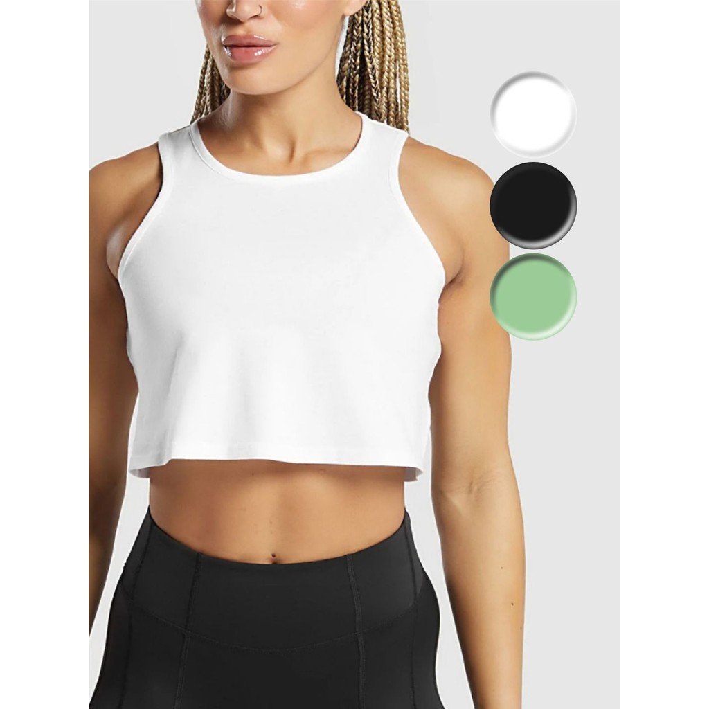 Blusa Cropped Regata Outfit Workout Soltinha Cores